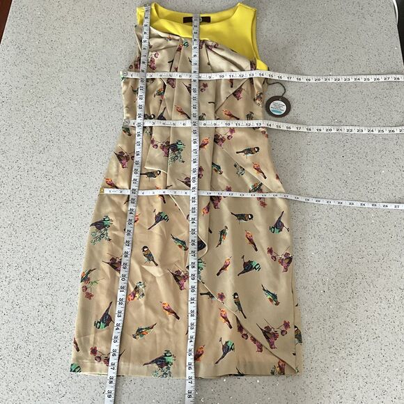 Eva Franco Anthropologie Mockingbird Aria Dress Sleeveless Tan Yellow 6 - Picture 5 of 9